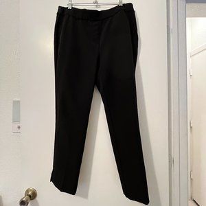 Black work slacks pants trousers straight leg with faux pockets